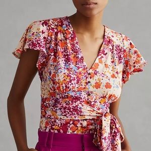 Anthropologie Multicolor Floral Blouse